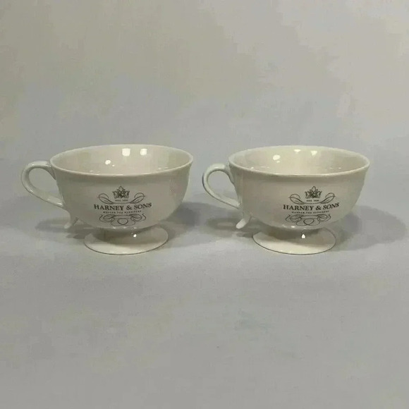 Two Harney & Sons Master Tea Blenders Cup Mug White 8oz. Footed Pedestal FORLIFE - Picture 2 of 9